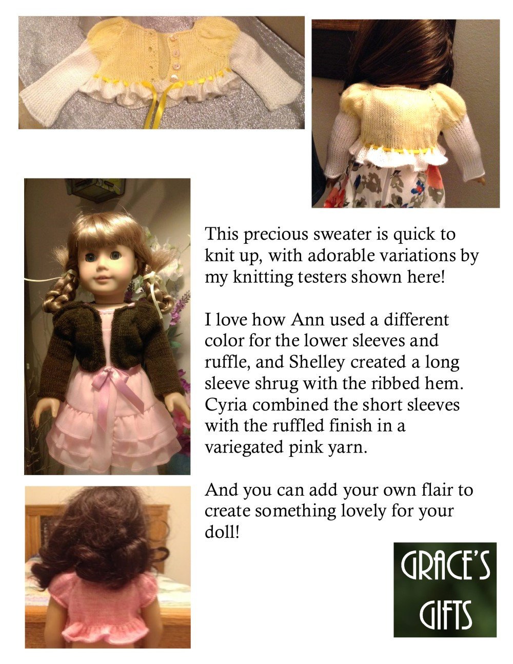 Grace's Gifts Knitting Just Like Lizzy Knitting Pattern Pixie Faire