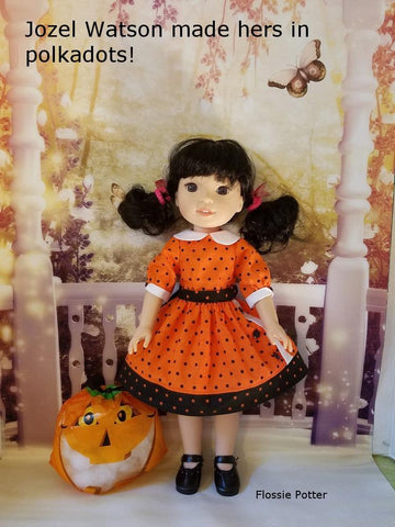 Flossie Potter WellieWishers Joni's Uptown Dress 14.5" Doll Clothes Pattern Pixie Faire