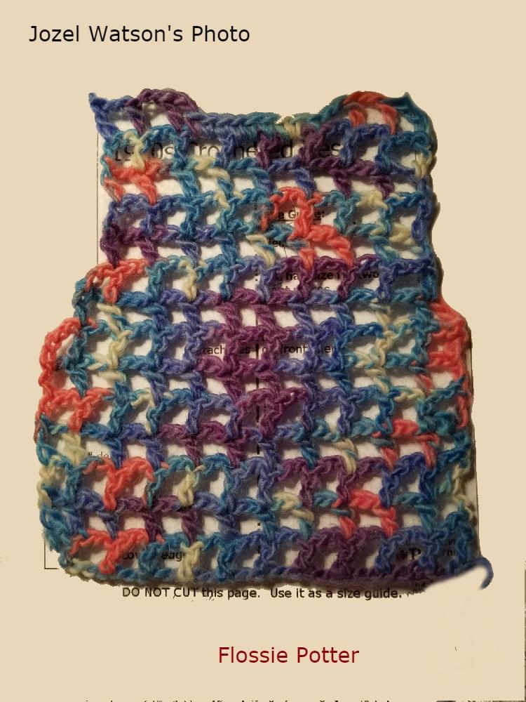 Flossie Potter Crochet 1970s Winging-It Crocheted Vest 18” Doll Crochet Pattern Pixie Faire