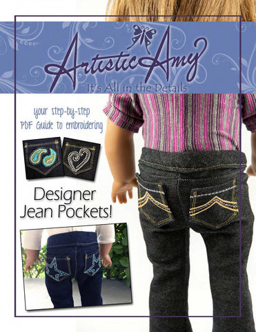 Artistic Amy Machine Embroidery Design Designer Jean Pockets Machine Embroidery Designs Pixie Faire