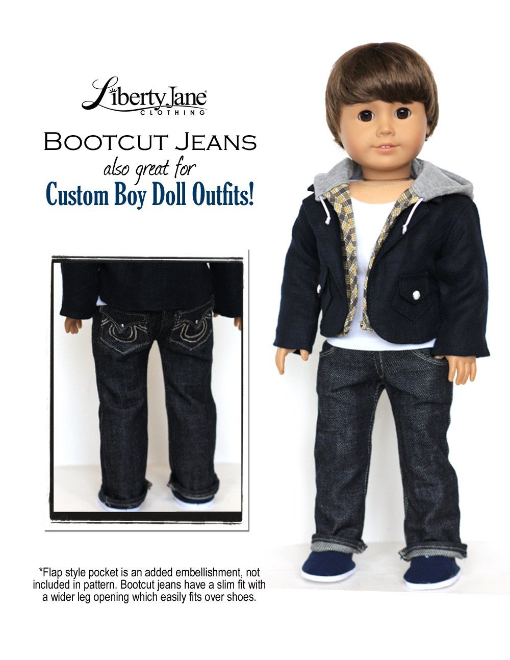 Jeans Bundle 18 inch Doll Clothes Pattern PDF Download