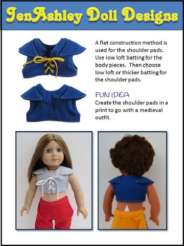 Jen Ashley Doll Designs 18 Inch Modern Relaxed Fit Football Jersey and Shoulder Pads 18" Doll Clothes Pixie Faire