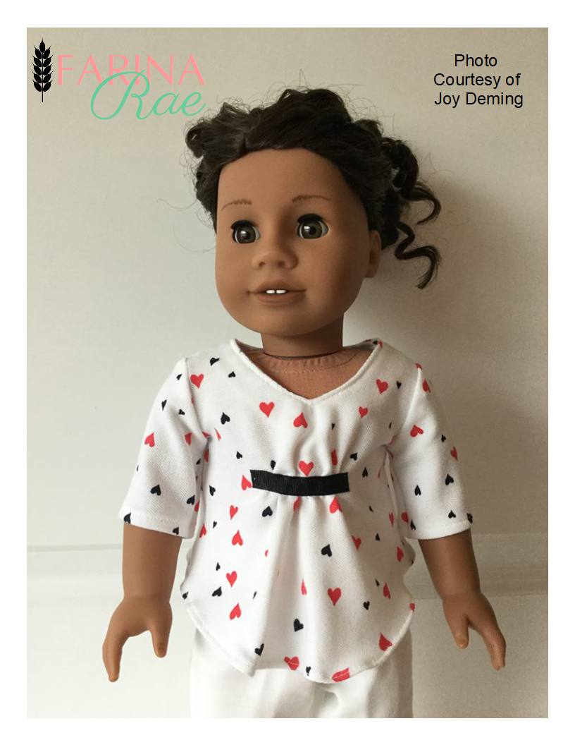 Farina Rae 18 Inch Modern Francie Top 18" Doll Clothes Pattern Pixie Faire