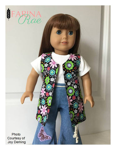 Farina Rae 18 Inch Historical Deidre Tunic and Vest 18" Doll Clothes Pattern Pixie Faire