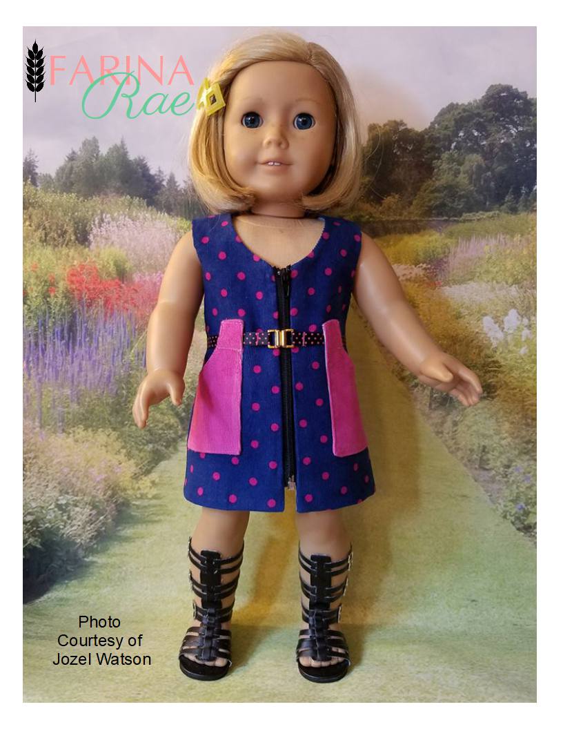 Farina Rae 18 Inch Historical Deidre Tunic and Vest 18" Doll Clothes Pattern Pixie Faire
