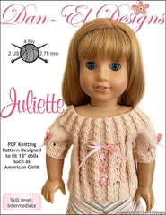 Dan-El Designs Juliette 18 Inch Doll Clothes Knitting Pattern