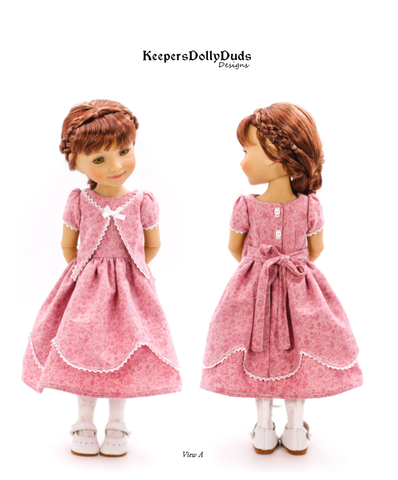 Keepers Dolly Duds Pixie Faire Ruby Red Fashion Friends 1850's Girls Dress Pattern For 15" Ruby Red Fashion Friends Dolls Pixie Faire