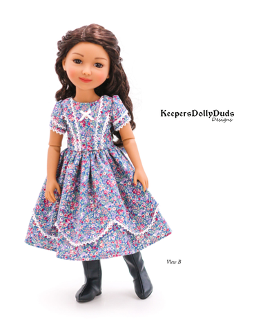 Keepers Dolly Duds Pixie Faire Ruby Red Fashion Friends 1850's Girls Dress Pattern For 15" Ruby Red Fashion Friends Dolls Pixie Faire