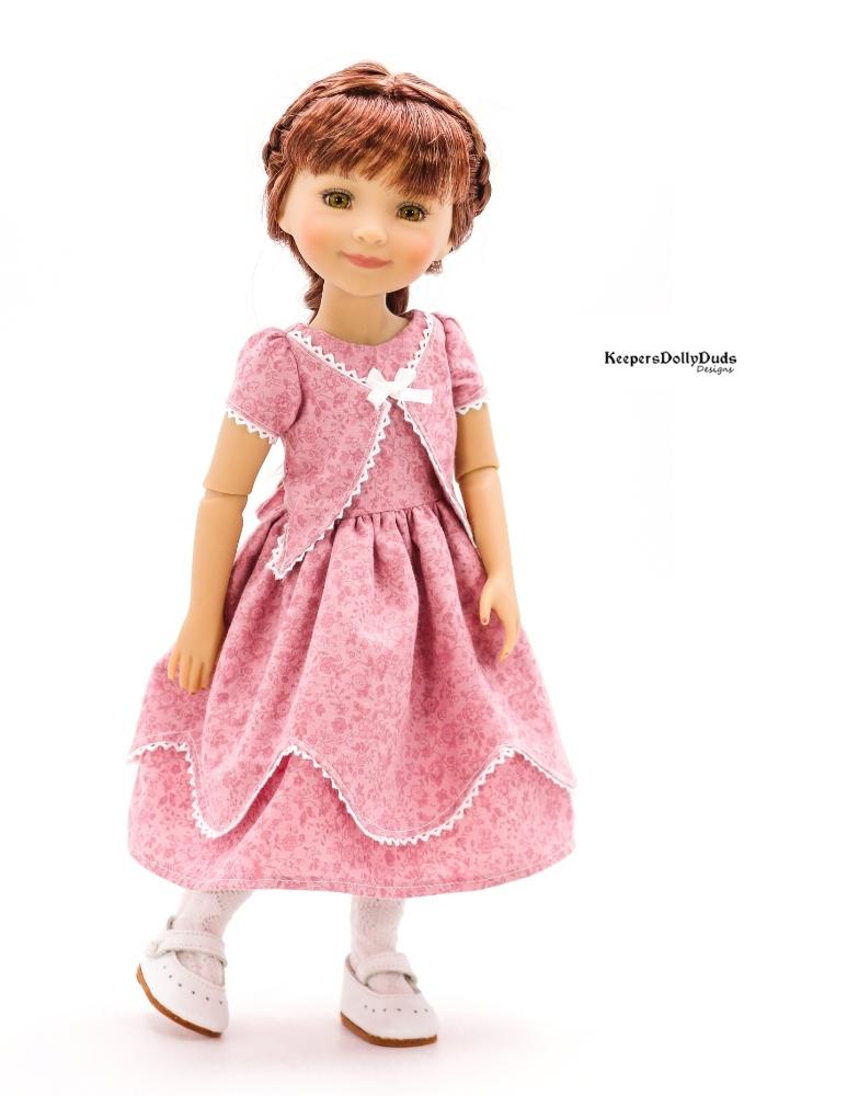Keepers Dolly Duds Pixie Faire Ruby Red Fashion Friends 1850's Girls Dress Pattern For 15" Ruby Red Fashion Friends Dolls Pixie Faire