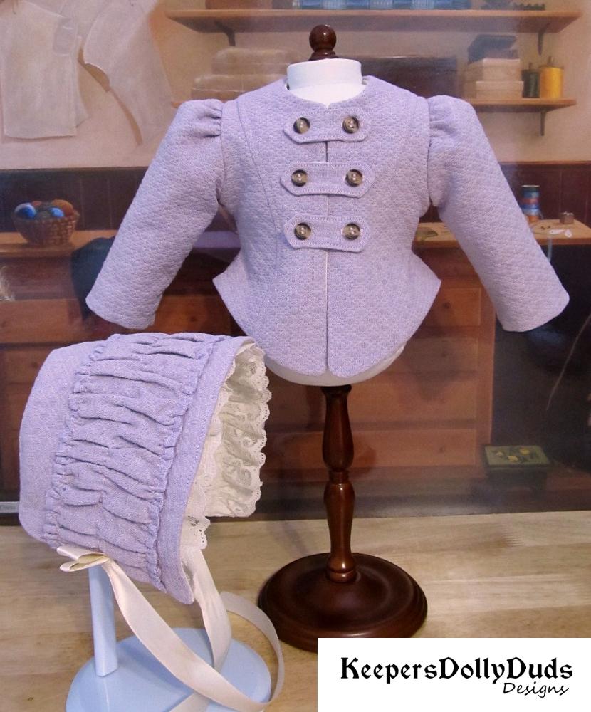 Keepers Dolly Duds Designs 18 Inch Historical 1850s Girls Jacket and Bonnet Ensemble 18" Doll Clothes Pattern Pixie Faire