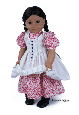 Keepers Dolly Duds Designs 18 Inch Historical Prairie Ruffles Dress 18" Doll Clothes Pattern Pixie Faire
