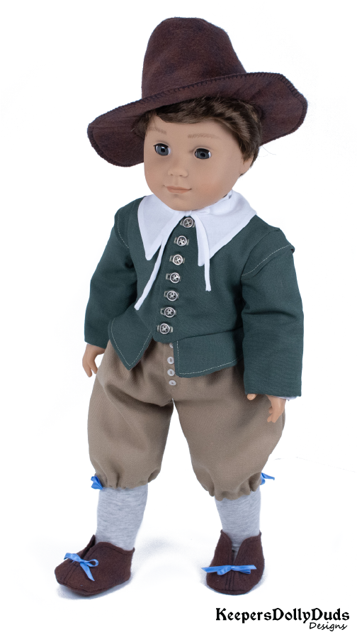 Keepers Dolly Duds Designs 18 Inch Boy Doll Pilgrim Boy 18" Doll Clothes Pattern Pixie Faire