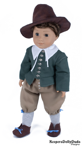 Keepers Dolly Duds Designs 18 Inch Boy Doll Pilgrim Boy 18" Doll Clothes Pattern Pixie Faire