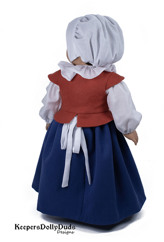 Keepers Dolly Duds Designs 18 Inch Historical Pretty Pilgrim 18" Doll Clothes Pattern Pixie Faire