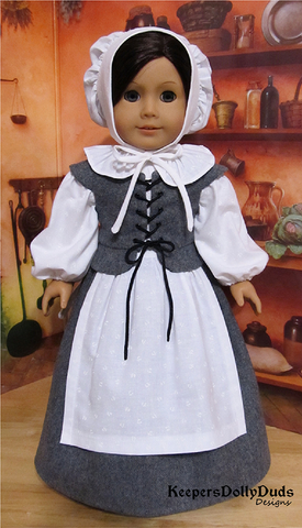 Keepers Dolly Duds Designs 18 Inch Historical Pretty Pilgrim 18" Doll Clothes Pattern Pixie Faire