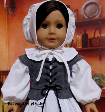 Keepers Dolly Duds Designs 18 Inch Historical Pretty Pilgrim 18" Doll Clothes Pattern Pixie Faire