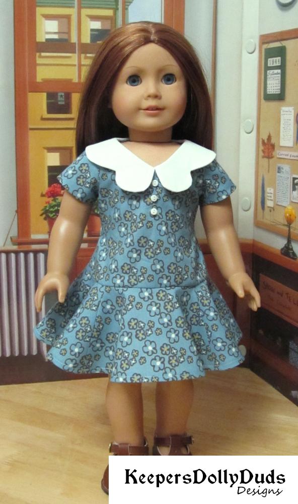 Keepers Dolly Duds Designs 18 Inch Historical Sweet 70s Dress 18" Doll Clothes Pattern Pixie Faire