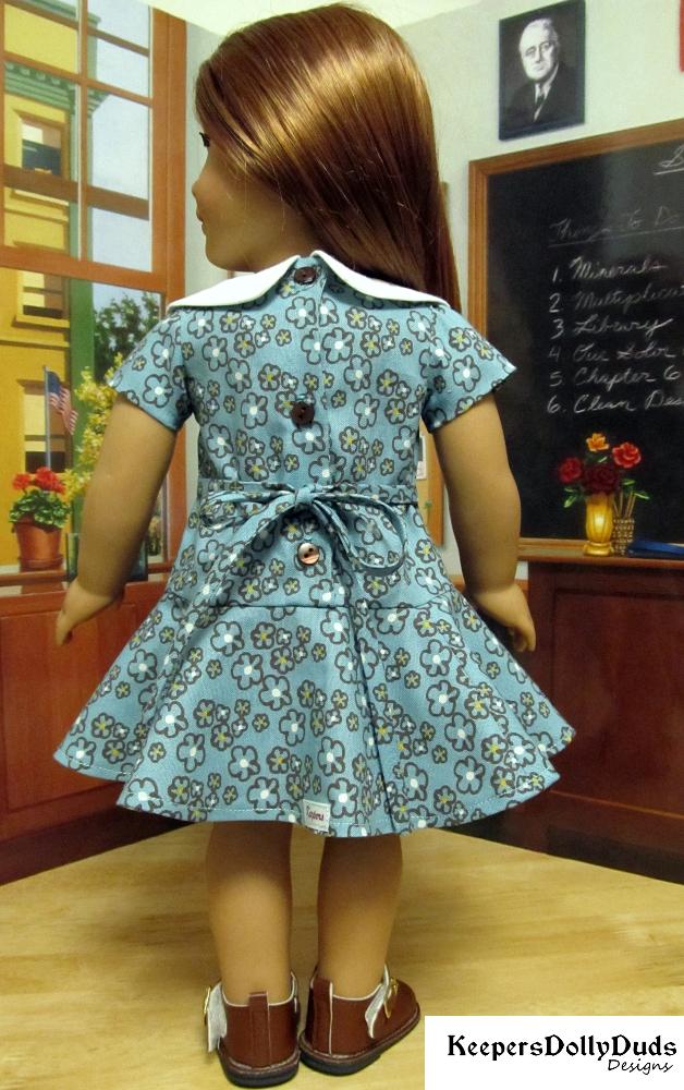 Keepers Dolly Duds Designs 18 Inch Historical Sweet 70s Dress 18" Doll Clothes Pattern Pixie Faire