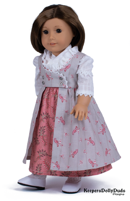 Keepers Dolly Duds Designs 18 Inch Historical Regency Pinafore Dress and Fichu 18" Doll Clothes Pattern Pixie Faire
