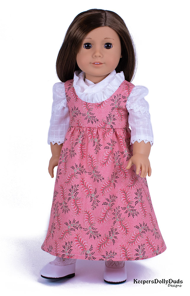Keepers Dolly Duds Designs 18 Inch Historical Regency Pinafore Dress and Fichu 18" Doll Clothes Pattern Pixie Faire