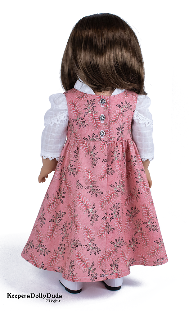 Keepers Dolly Duds Designs 18 Inch Historical Regency Pinafore Dress and Fichu 18" Doll Clothes Pattern Pixie Faire