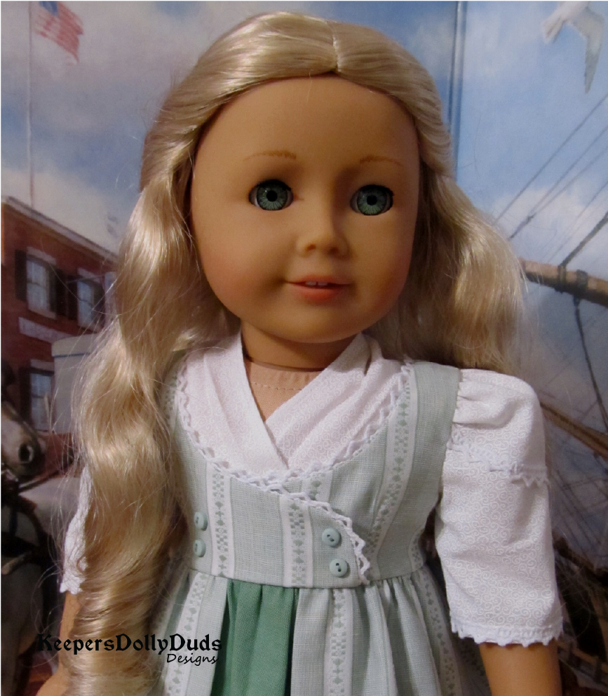 Keepers Dolly Duds Designs 18 Inch Historical Regency Pinafore Dress and Fichu 18" Doll Clothes Pattern Pixie Faire