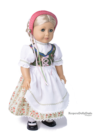 Keepers Dolly Duds Designs 18 Inch Historical Spring Dirndl 18" Doll Clothes Pattern Pixie Faire