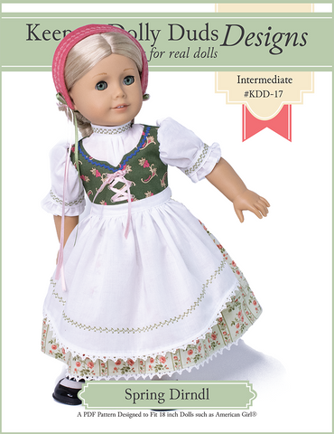 Keepers Dolly Duds Designs 18 Inch Historical Spring Dirndl 18" Doll Clothes Pattern Pixie Faire