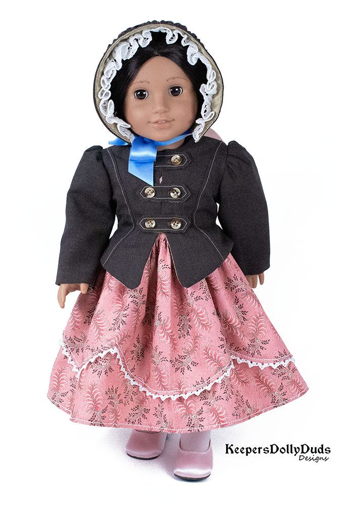 Keepers Dolly Duds Designs 18 Inch Historical 1850s Girls Jacket and Bonnet Ensemble 18" Doll Clothes Pattern Pixie Faire