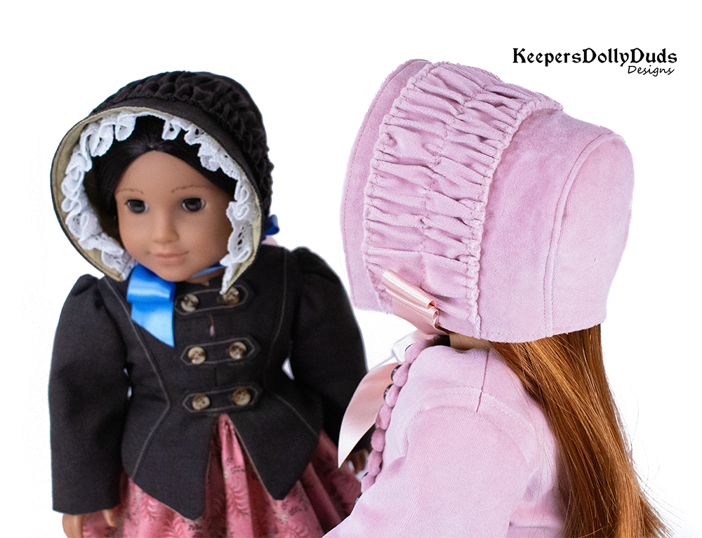 Keepers Dolly Duds Designs 18 Inch Historical 1850s Girls Jacket and Bonnet Ensemble 18" Doll Clothes Pattern Pixie Faire
