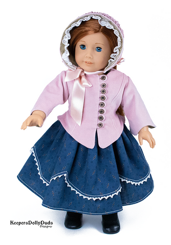 Keepers Dolly Duds Designs 18 Inch Historical 1850s Girls Jacket and Bonnet Ensemble 18" Doll Clothes Pattern Pixie Faire