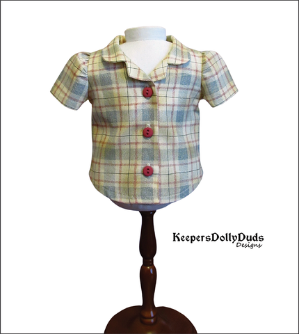 Keepers Dolly Duds Designs 18 inch Historical Bibbed Playsuit 18" Doll Clothes Pattern Pixie Faire