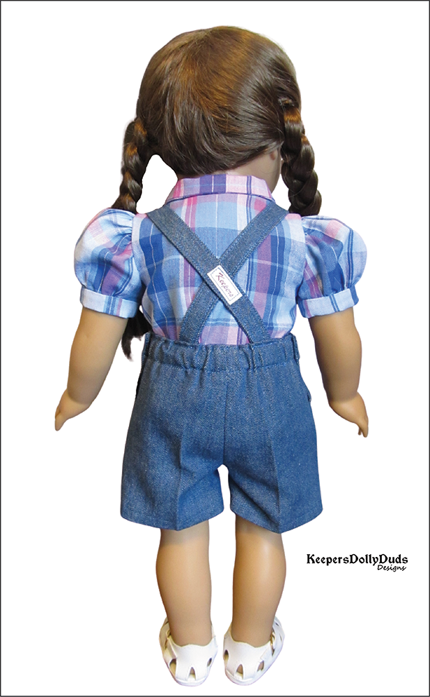 Keepers Dolly Duds Designs 18 inch Historical Bibbed Playsuit 18" Doll Clothes Pattern Pixie Faire