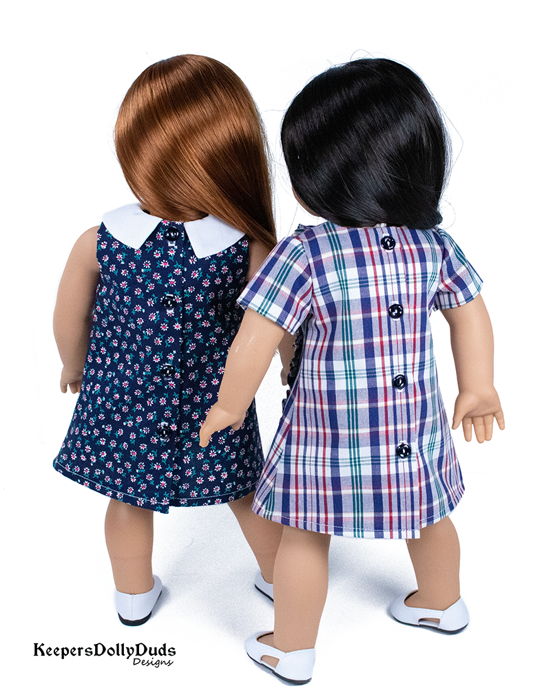 Keepers Dolly Duds Designs 18 Inch Historical 1960s Town and Country Dress 18" Doll Clothes Pattern Pixie Faire