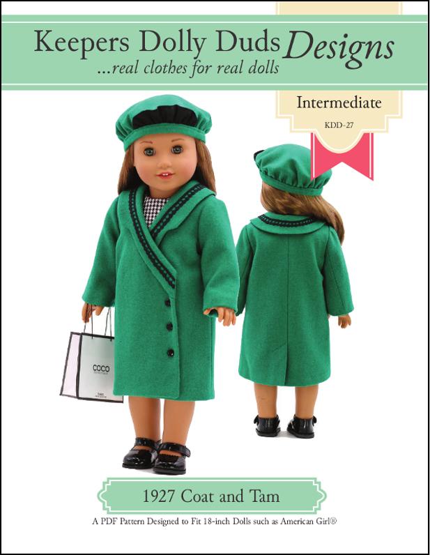Keepers Dolly Duds Designs 18 Inch Historical 1927 Coat and Tam 18" Doll Clothes Pattern Pixie Faire