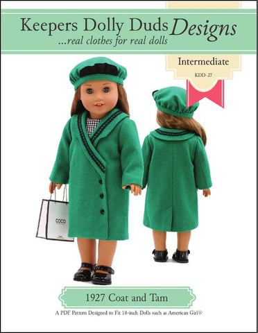 Keepers Dolly Duds Designs 18 Inch Historical 1927 Coat and Tam 18" Doll Clothes Pattern Pixie Faire