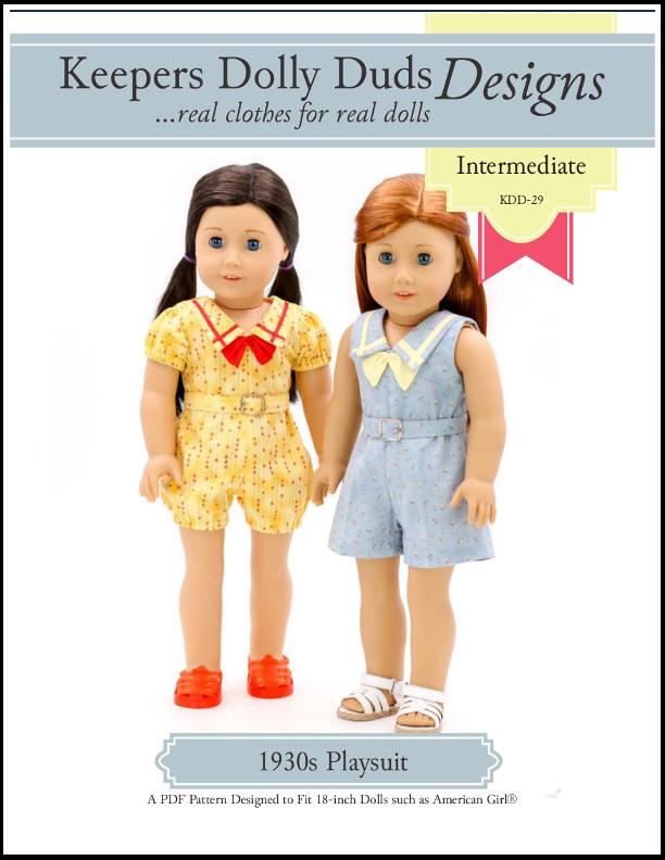 Keepers Dolly Duds Designs 18 Inch Historical 1930s Playsuit 18" Doll Clothes Pattern Pixie Faire