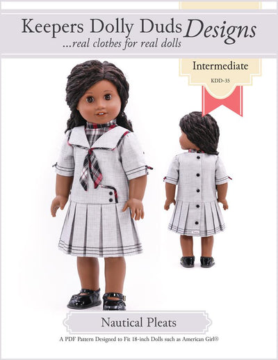 Nautical Pleats 18" Doll Clothes Pattern