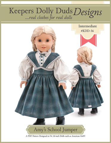 Keepers Dolly Duds Designs 18 Inch Historical Amy's School Jumper 18" Doll Clothes Pattern Pixie Faire