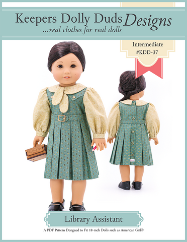 Keepers Dolly Duds Designs 18 Inch Historical Library Assistant 18" Doll Clothes Pattern Pixie Faire