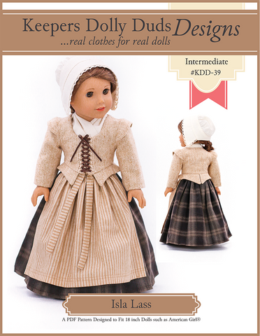Keepers Dolly Duds Designs 18 Inch Historical Isla Lass 18" Doll Clothes Pattern Pixie Faire