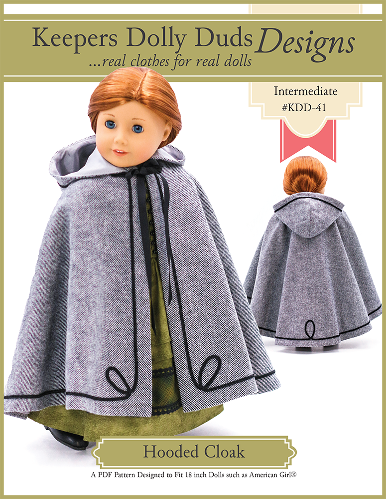 Keepers Dolly Duds Hooded Cloak 18 inch Doll Clothes PDF Pattern keepers-dolly-duds-hooded-cloak-18-inch-doll-clothes-pdf-pattern