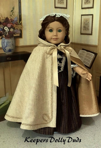 Keepers Dolly Duds Designs 18 Inch Historical Hooded Cloak 18" Doll Clothes Pattern Pixie Faire