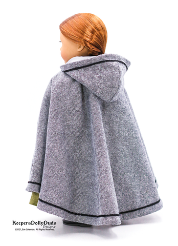 Keepers Dolly Duds Designs 18 Inch Historical Hooded Cloak 18" Doll Clothes Pattern Pixie Faire
