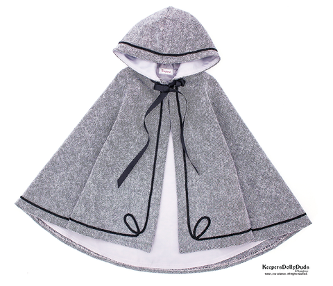 Keepers Dolly Duds Designs 18 Inch Historical Hooded Cloak 18" Doll Clothes Pattern Pixie Faire