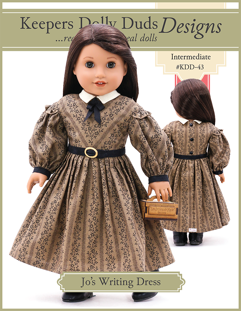 Keepers Dolly Duds Designs 18 Inch Historical Jo's Writing Dress 18" Doll Clothes Pattern Pixie Faire