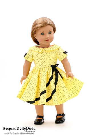 Keepers Dolly Duds Designs 18 Inch Historical 1950s Circle Swirl Dress 18" Doll Clothes Pattern Pixie Faire