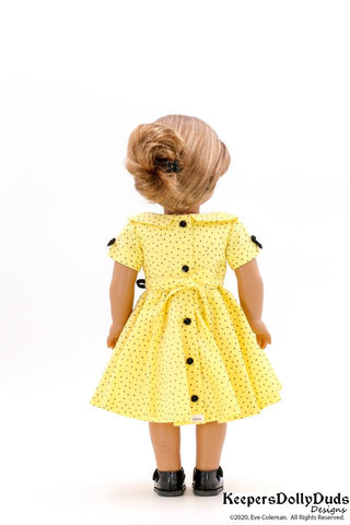 Keepers Dolly Duds Designs 18 Inch Historical 1950s Circle Swirl Dress 18" Doll Clothes Pattern Pixie Faire