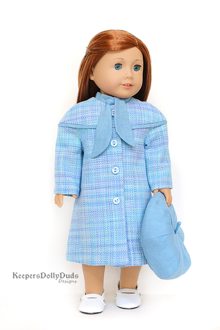 Keepers Dolly Duds Designs 18 Inch Historical Classy Yoke Coat and Tam 18" Doll Clothes Pattern Pixie Faire