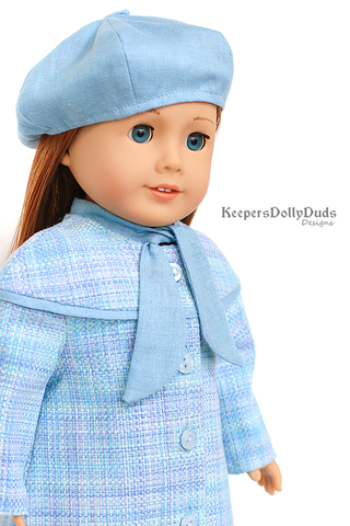 Keepers Dolly Duds Designs 18 Inch Historical Classy Yoke Coat and Tam 18" Doll Clothes Pattern Pixie Faire
